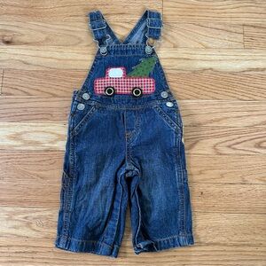 Tracey Designs Denim Overalls with Truck Appliqué Sz 3 months